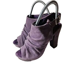 MIA Shoes Womens 7-1/2 Suede Refine Suede 4 inch block heels Peep Toe Platforms